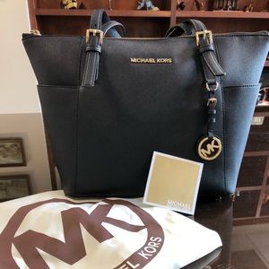 Michael Kors black leather tote